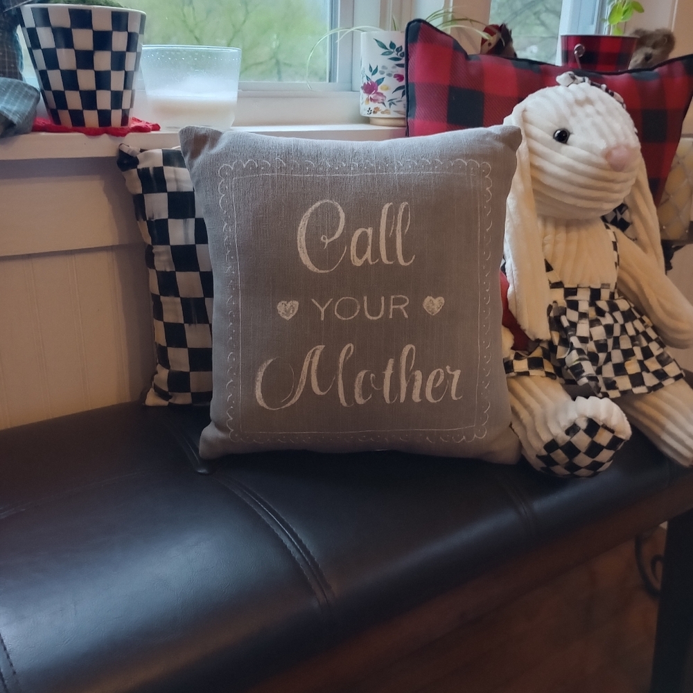 Pottery Barn "Call Your Mother" 12" x12" throw pillow